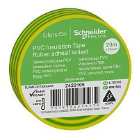 Изолента ПВХ 19мм (рул.20м) желт./зел. | код. 2420105 | Schneider Electric